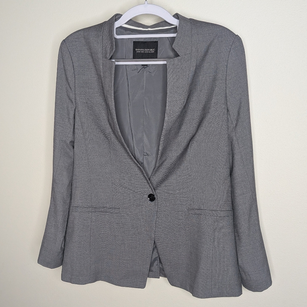 Banana Republic Long And Lean Gray Blazer